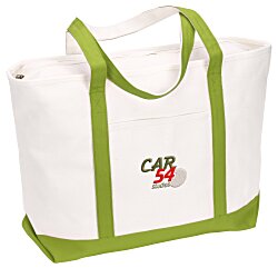 Large Heavyweight Cotton Canvas Boat Tote - Embroidered
