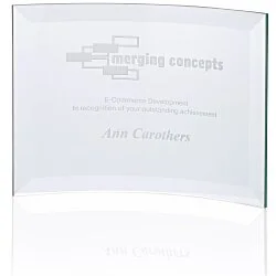 Scroll Jade Glass Award - 5"