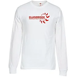 Fruit of the Loom HD LS T-Shirt - Screen - White