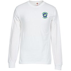 Fruit of the Loom HD LS T-Shirt - Embroidered - White