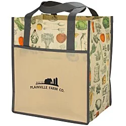 Matte Laminated Vintage Design Grocery Tote