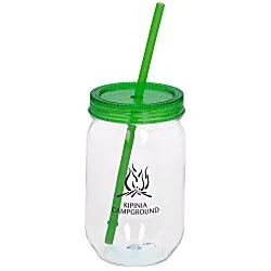 Fiesta Mason Jar with Straw - 22 oz.