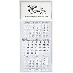 Commercial 3 Month View Calendar - French/English