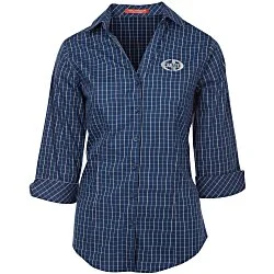 Coal Harbour Tattersall Checked 3/4 Sleeve Shirt - Ladies'