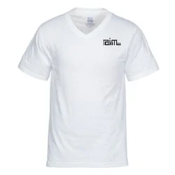 Fruit of the Loom HD V-Neck Tee - Screen - White