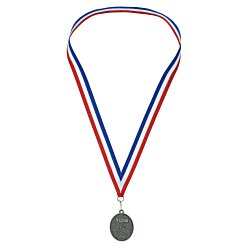 Econo Medal - Oval with Red, White & Blue Ribbon