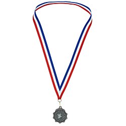 Econo Medal - Scallop Edge with Red, White & Blue Ribbon