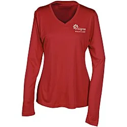 Pro Team Wicking V-Neck Long Sleeve Tee - Ladies' - Screen