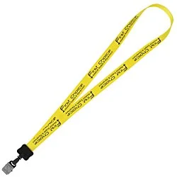 Smooth Nylon Lanyard - 3/4" - 32" - Large Metal Bulldog Clip