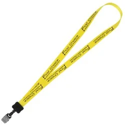 Smooth Nylon Lanyard - 3/4" - 34" - Large Metal Bulldog Clip