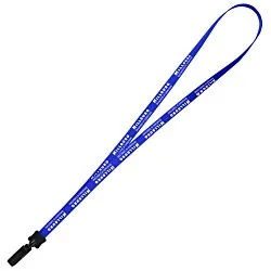 Smooth Nylon Lanyard - 1/2" - 34" - Plastic Bulldog Clip