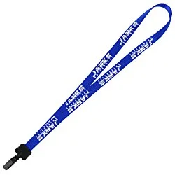 Smooth Nylon Lanyard - 3/4" - 34" - Plastic Bulldog Clip