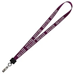 Smooth Nylon Lanyard - 3/4" - 34" - Snap with Metal Bulldog Clip