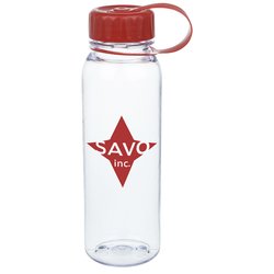 Clear Impact Poly-Pure Outdoor Bottle with Tethered Lid - 24 oz.