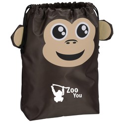 Paws and Claws Drawstring Gift Bag - Monkey