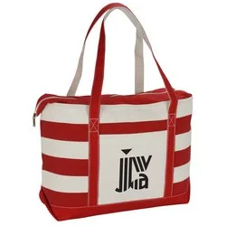 Canvas Nautical 18 oz. Zip Top Tote - 14" x 24"