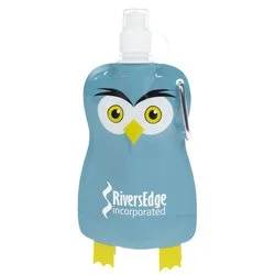Paws and Claws Foldable Bottle - 12 oz. - Owl