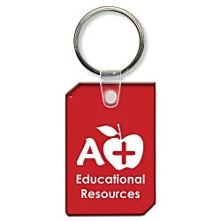 Dimensional Rectangle Soft Keychain - Translucent