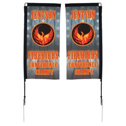 Outdoor Rectangular Sail Sign - 7' - Two Sided