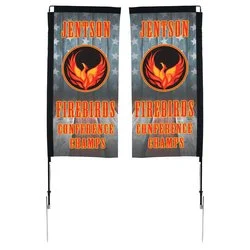 Outdoor Rectangular Sail Sign - 7' - Two Sided