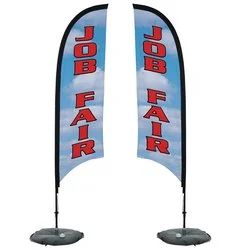 Indoor Razor Sail Sign - 7' - Two Sided