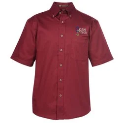 Harriton Twill SS Shirt with Stain Release - Men's