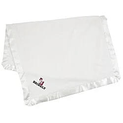 Satin Trim Tahoe Microfleece Baby Blanket