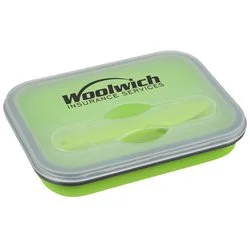 Pleat Collapsible Lunch Box with Cutlery Set