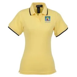 Tipped Combed Cotton Pique Polo - Ladies'