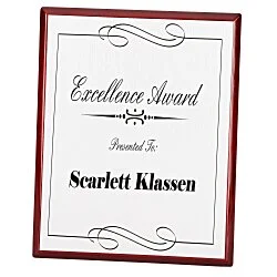 Rosewood Finished Plaque with Aluminum Plate - 10"
