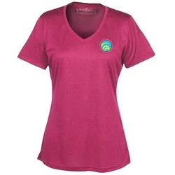 Pro Team Heathered Performance V-Neck Tee - Ladies' - Embroidered