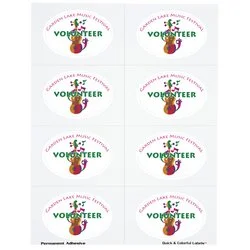 Quick & Colourful Perforated Sheeted Label - Oval - 2" x 3"