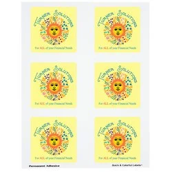 Quick & Colourful Perforated Sheeted Label - Square- 2-3/4" x 2-3/4"