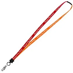 Two-Tone Cotton Lanyard - 5/8" - Snap with Metal Bulldog Clip