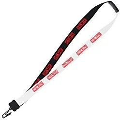 Two-Tone Cotton Lanyard - 7/8" - Plastic Bulldog Clip