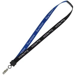 Two-Tone Cotton Lanyard - 7/8" - Snap with Metal Bulldog Clip