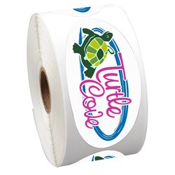Full Colour Sticker by the Roll - Oval - 1-3/4" x 3-5/8"