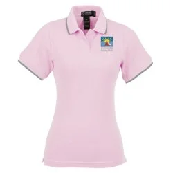 Tipped Combed Cotton Pique Polo - Ladies' - 24 hr