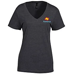 Primease Tri-Blend Deep V-Neck Tee - Ladies' - Embroidered