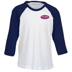 Euro Spun Cotton Baseball Tee - Youth - Embroidered