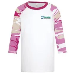 Euro Spun Cotton Baseball Tee - Youth - Camo - Embroidered