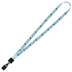 Dye-Sublimated Tubular Lanyard - 1/2" - 32" - Large Metal Bulldog Clip