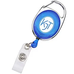 Clip-On Retractable Badge Holder with Slide Clip - Translucent