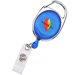Clip-On Retractable Badge Holder with Slide Clip - Translucent - Full Colour