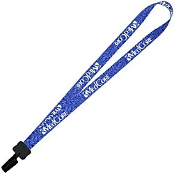 Dye-Sub Lanyard - 3/4" - 32" - Plastic Bulldog Clip - Damask