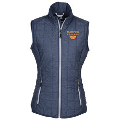 Stretch microfiber vest with embroidered logo (navy)