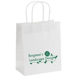 Matte White Shopping Bag - 9-3/4" x 7-3/4"