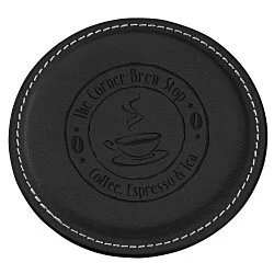 Vintage Round Bonded Leather Coaster