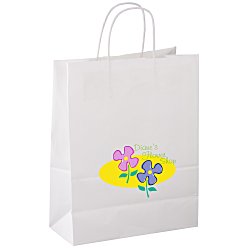 Matte Shopping Bag - 13" x 10" - White - Full Colour