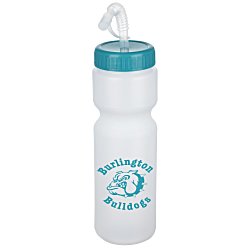 Value Water Bottle with Straw Lid - 28 oz. - White